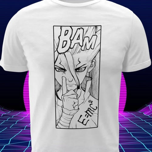 Polera blanca de Dr. Stone