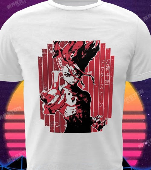 Polera blanca de Dr. Stone