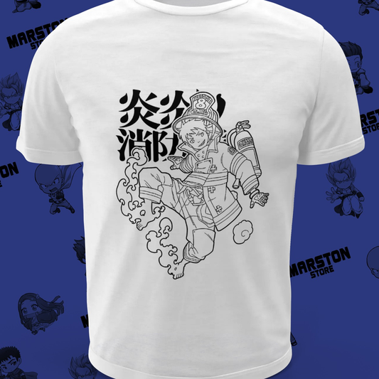 Polera blanca de Fire Force