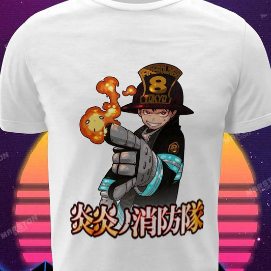 Polera blanca de Fire Force