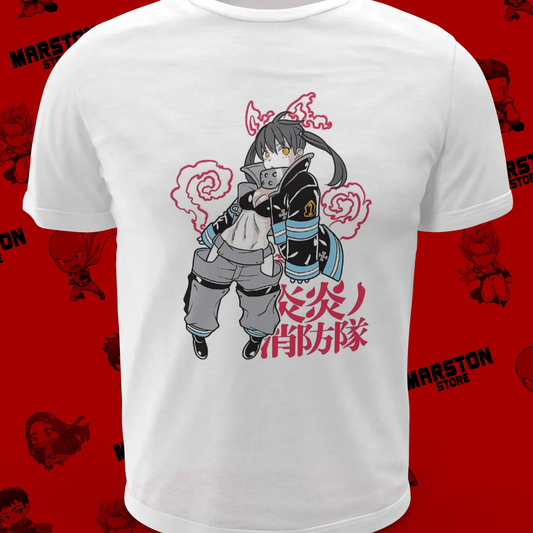 Polera blanca de Fire Force