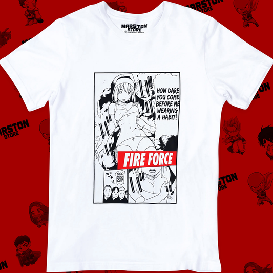 Polera blanca de Fire Force