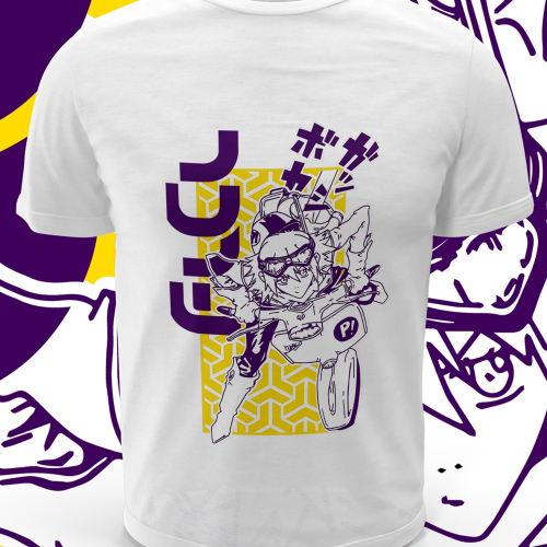 Polera blanca de FLCL
