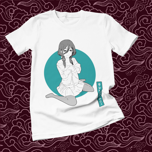 Polera blanca de Go-Toubun no Hanayome (The Quintessential Quintuplets) con Miku Nakano