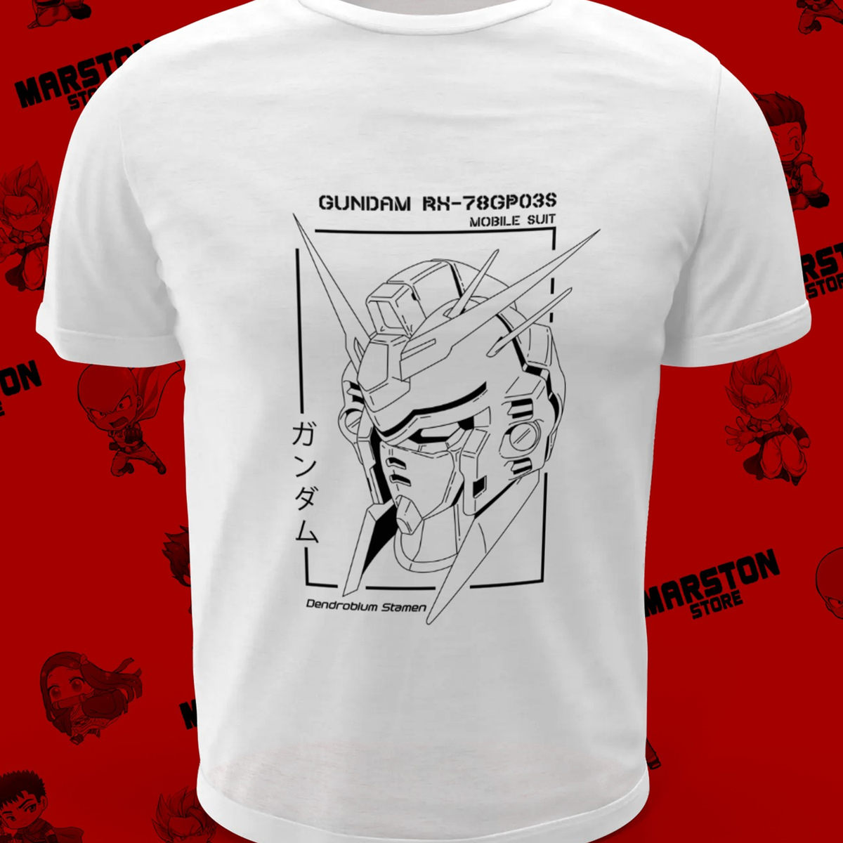 Polera blanca de Gundam
