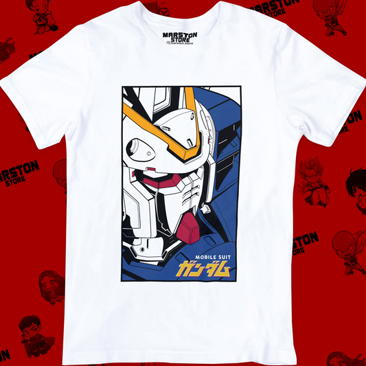 Polera blanca de Gundam