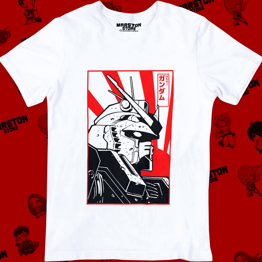 Polera blanca de Gundam