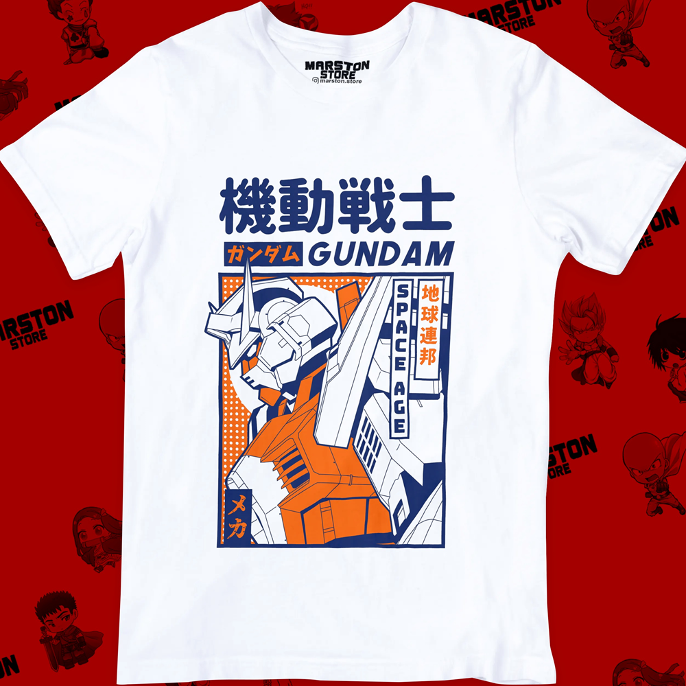 Polera blanca de Gundam