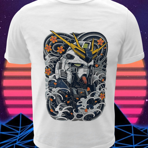 Polera blanca de Gundam