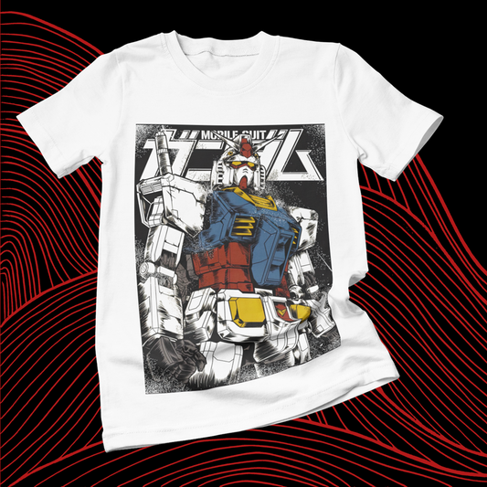 Polera blanca de Gundam