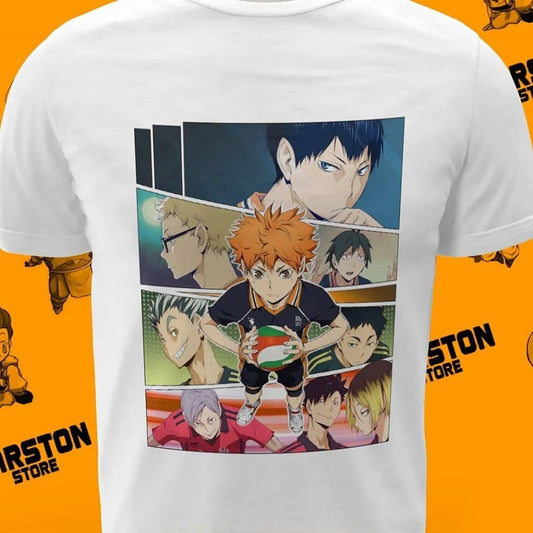 Polera blanca de Haikyuu!! con diseño anime