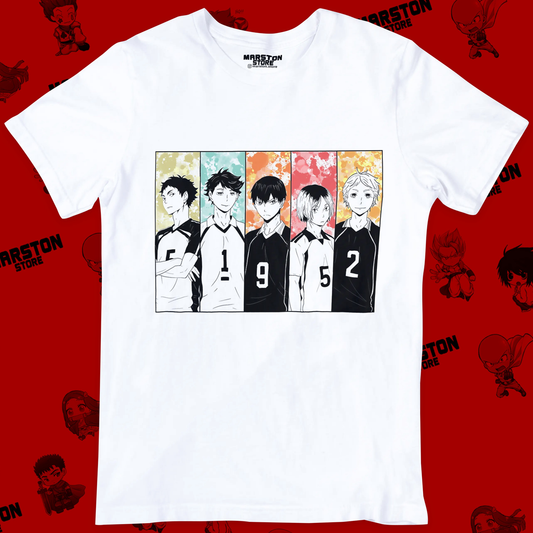 Polera blanca de Haikyuu!! con diseño anime