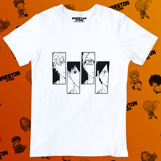 Polera blanca de Haikyuu!! con diseño anime
