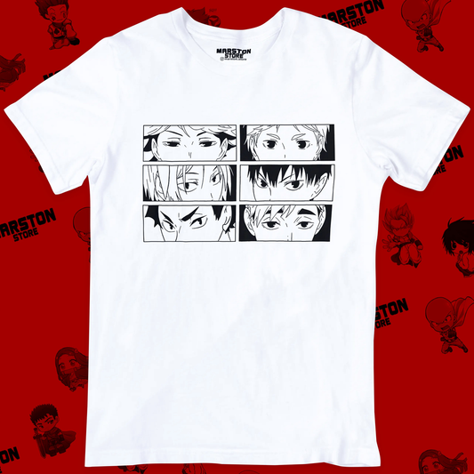 Polera blanca de Haikyuu!! con diseño anime