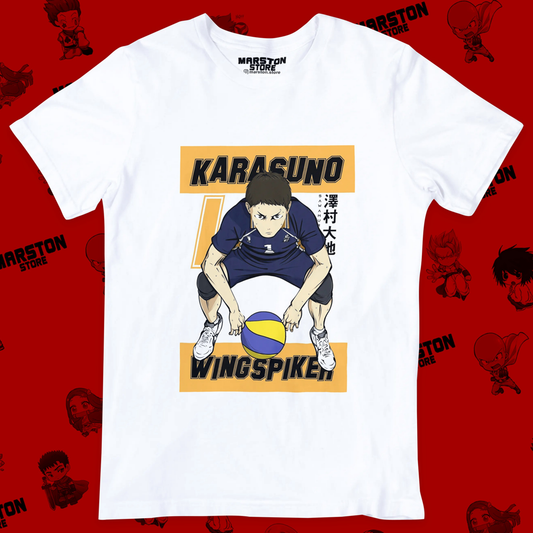 Polera blanca de Haikyuu!! con diseño anime