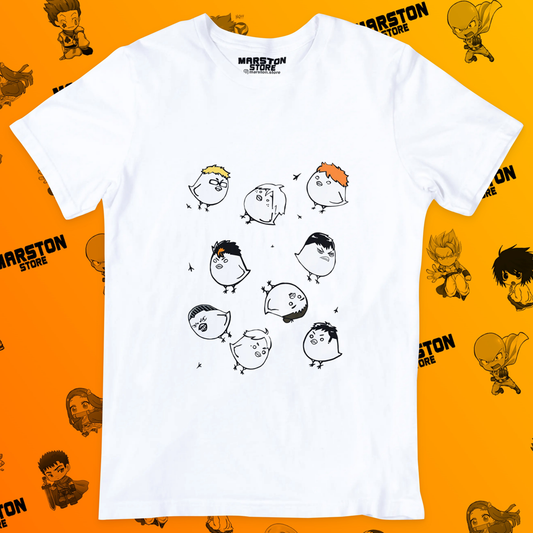 Polera blanca de Haikyuu!! con diseño anime