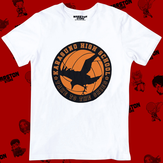 Polera blanca de Haikyuu!! con diseño anime