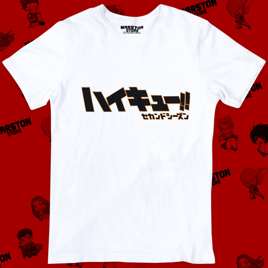 Polera blanca de Haikyuu!! con diseño anime