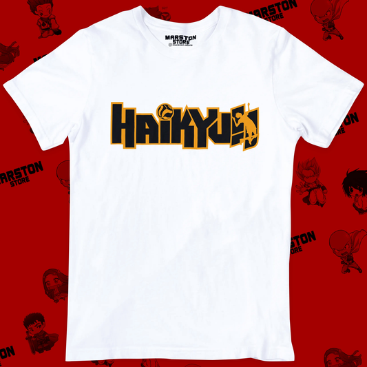 Polera blanca de Haikyuu!! con diseño anime