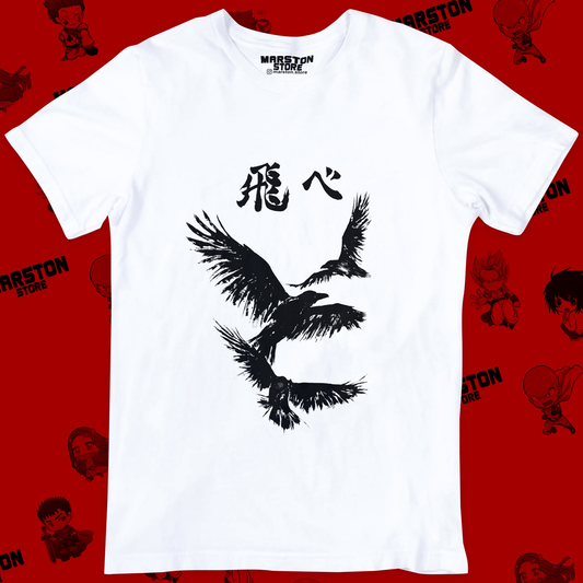 Polera blanca de Haikyuu!! con diseño anime
