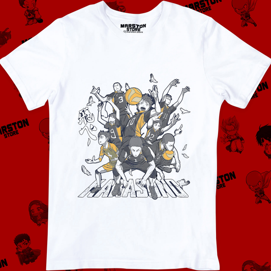 Polera blanca de Haikyuu!! con diseño anime