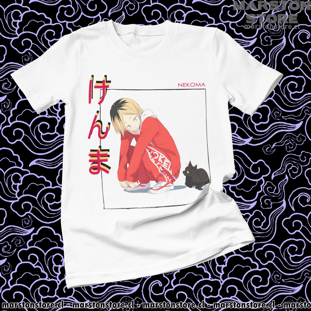 Polera blanca de Haikyuu!! con Kenma Kozume