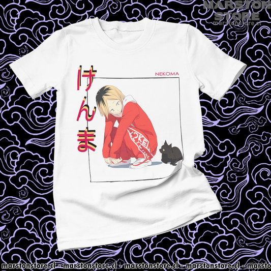 Polera blanca de Haikyuu!! con Kenma Kozume