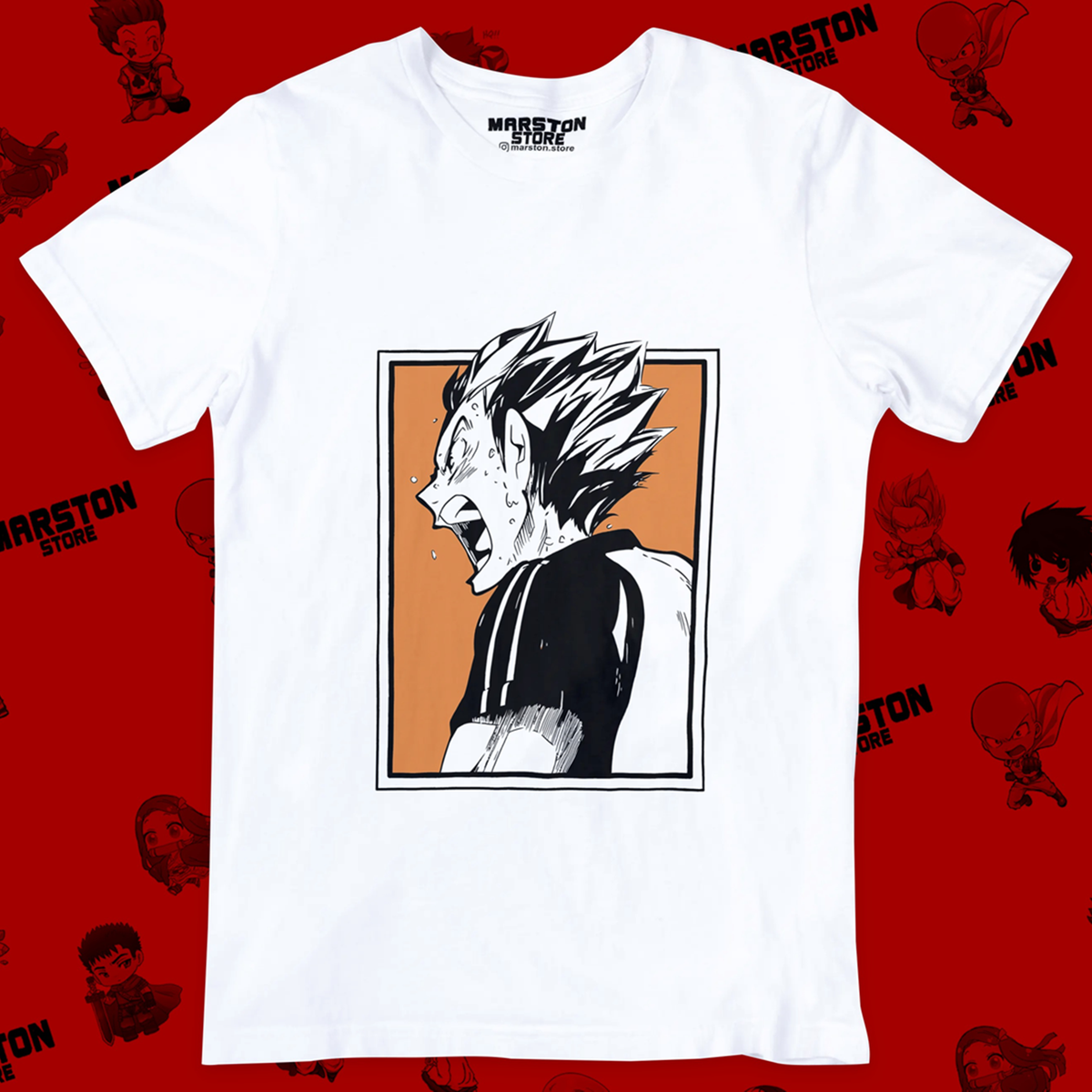 Polera blanca de Haikyuu!! con Kotaro Bokuto