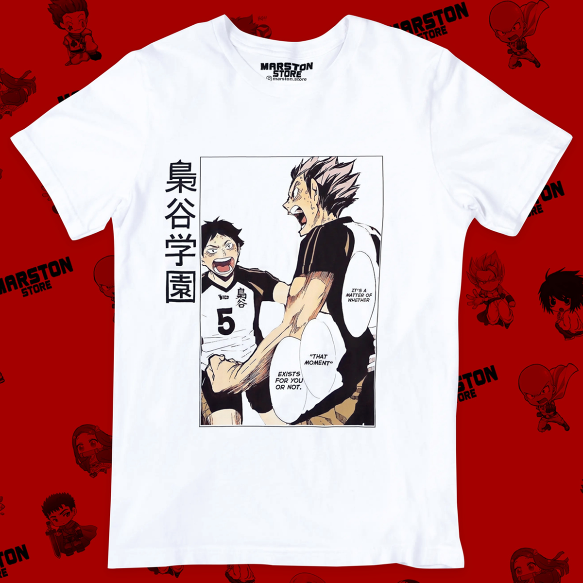 Polera blanca de Haikyuu!! con Kotaro Bokuto