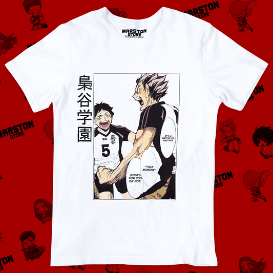 Polera blanca de Haikyuu!! con Kotaro Bokuto