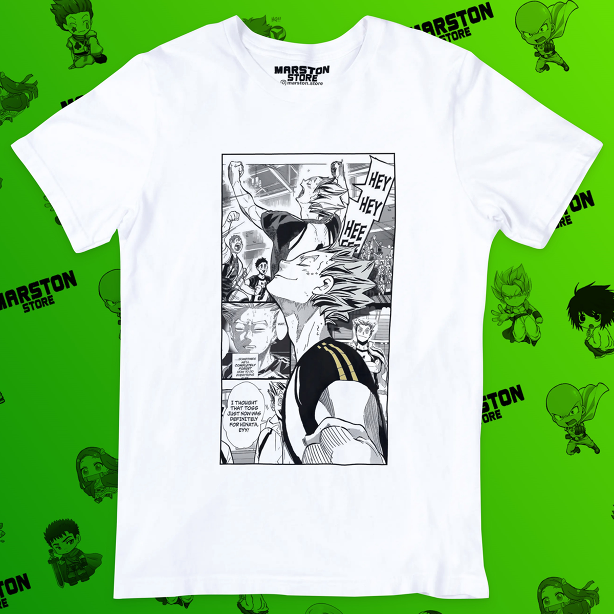 Polera blanca de Haikyuu!! con Kotaro Bokuto