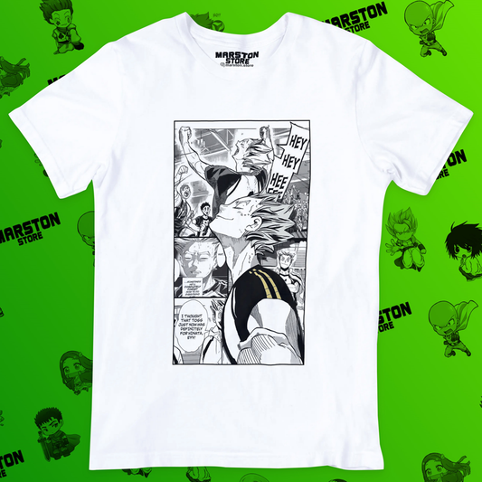 Polera blanca de Haikyuu!! con Kotaro Bokuto