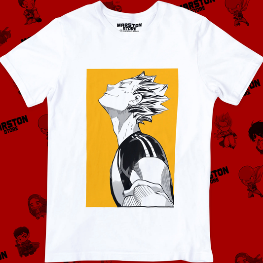Polera blanca de Haikyuu!! con Kotaro Bokuto