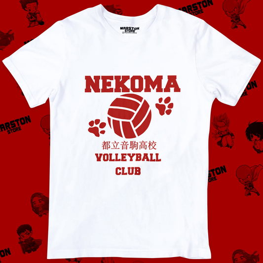Polera blanca de Haikyuu!! del equipo Nekoma