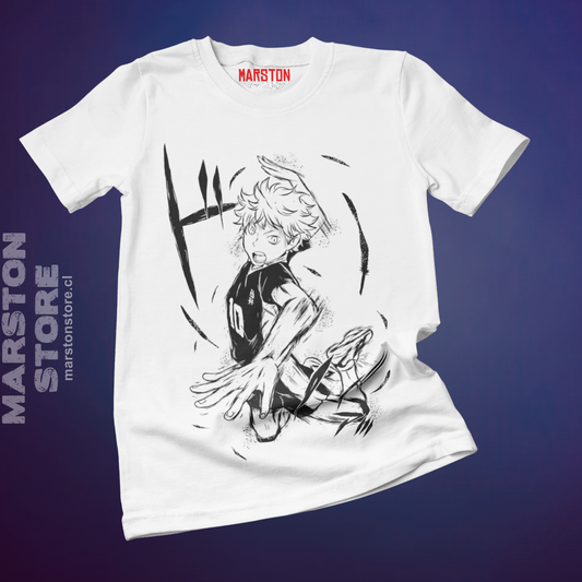 Polera blanca de Haikyuu!! con Shoyo Hinata