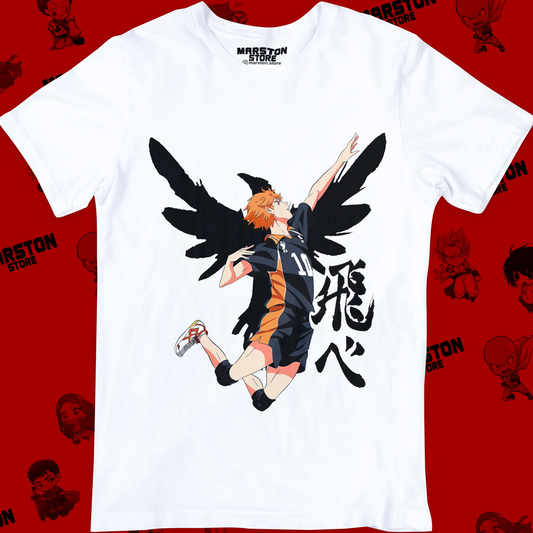 Polera blanca de Haikyuu!! con Shoyo Hinata