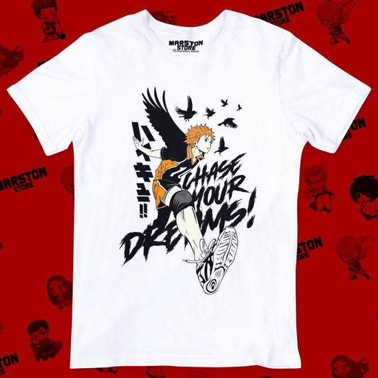 Polera blanca de Haikyuu!! con Shoyo Hinata