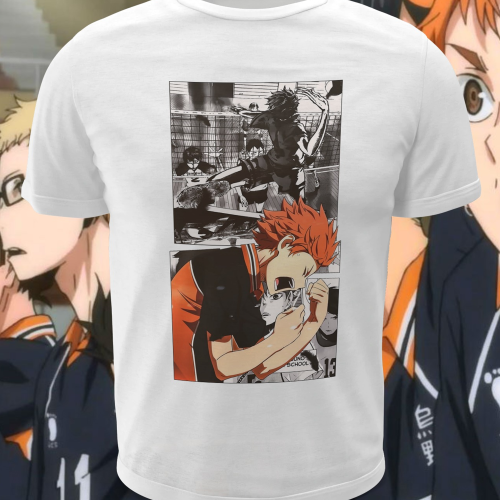 Polera blanca de Haikyuu!! con Shoyo Hinata