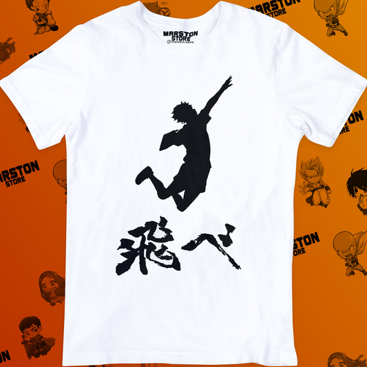 Polera blanca de Haikyuu!! con Shoyo Hinata