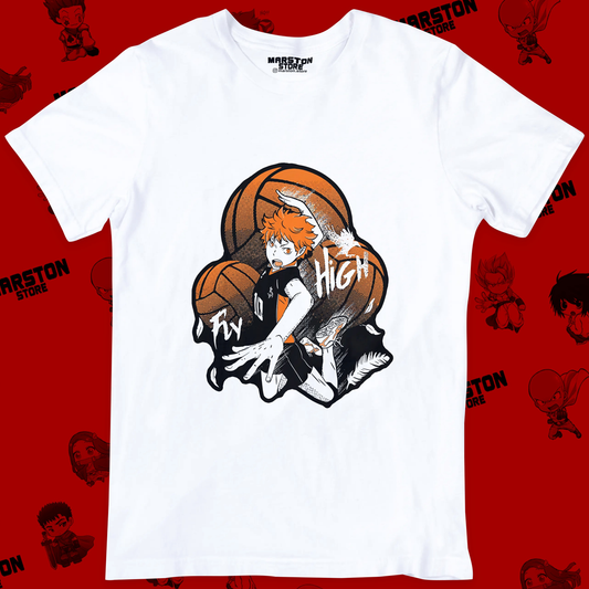 Polera blanca de Haikyuu!! con Shoyo Hinata