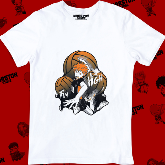 Polera blanca de Haikyuu!! con Shoyo Hinata
