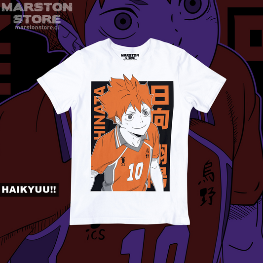 Polera blanca de Haikyuu!! con Shoyo Hinata