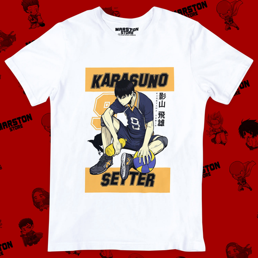 Polera blanca de Haikyuu!! con Tobio Kageyama