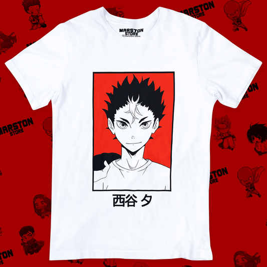 Polera blanca de Haikyuu!! con Yuu Nishinoya