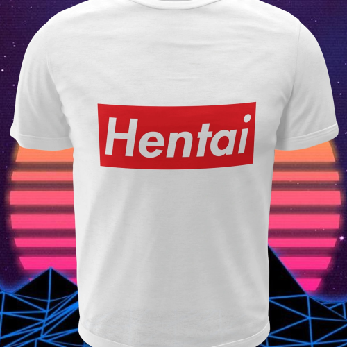Polera blanca con diseño Hentai