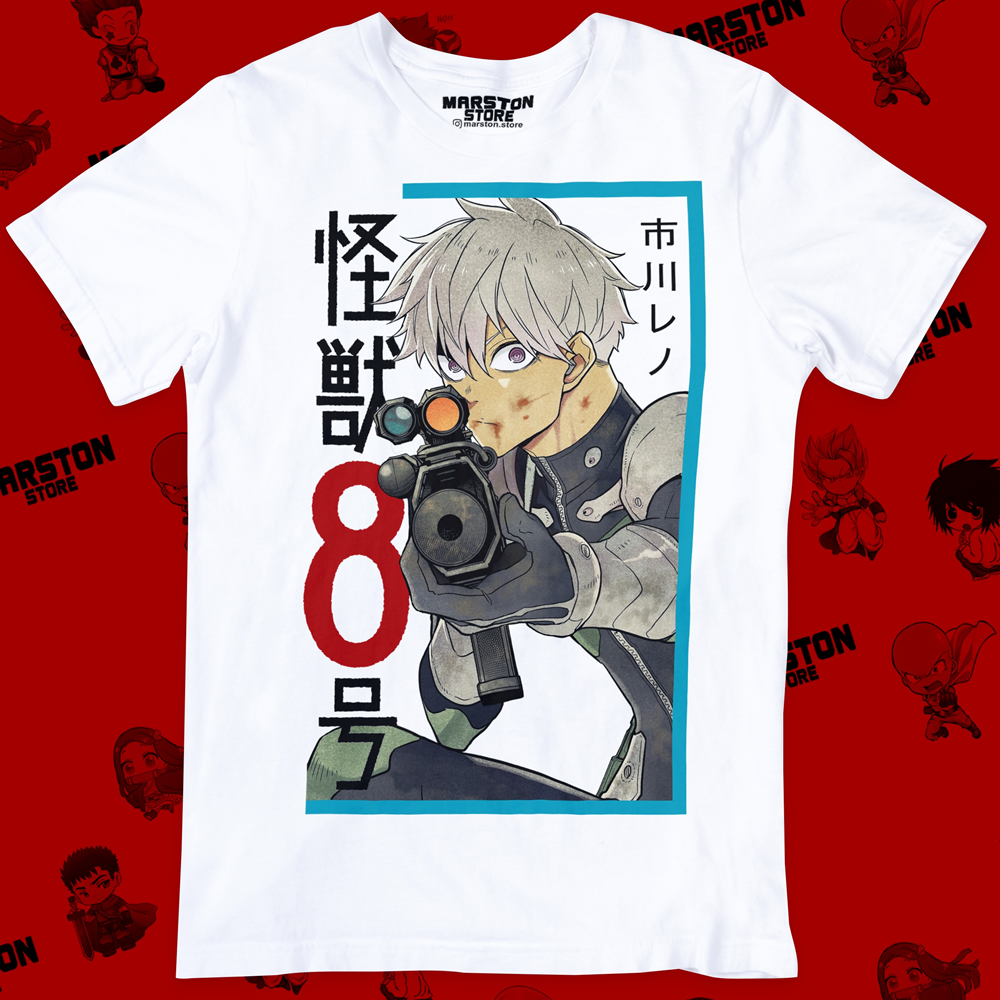 Polera blanca de Kaiju No. 8 con Reno Ichikawa