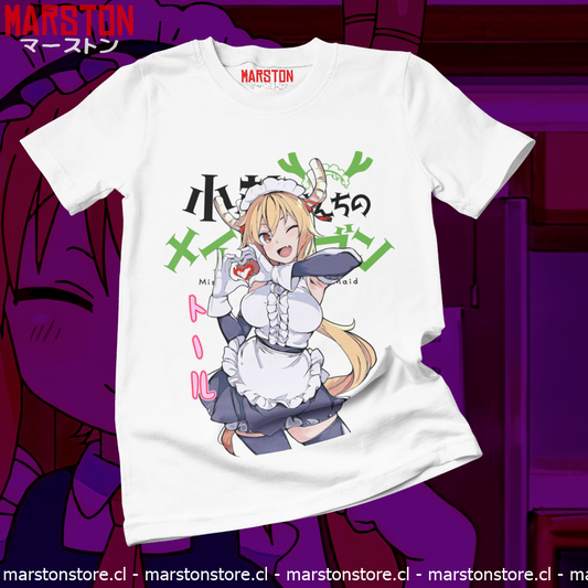 Polera blanca de Kobayashi-san Chi no Maid Dragon (Miss Kobayashi's Dragon Maid) con Tohru