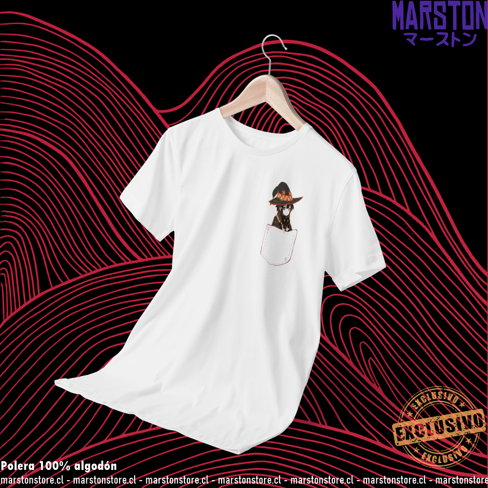 Polera blanca de KonoSuba con Megumin