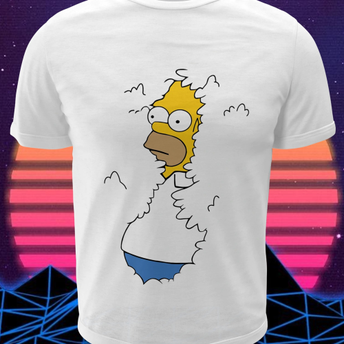 Polera blanca de Los Simpson con Homero Simpson
