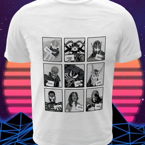 Polera blanca de Marvel